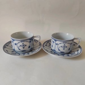 2 tasses à thé en porcelaine Allemande, CT Altwasser Silesia, décor Copenhague