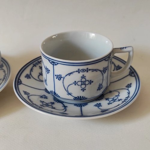 2 tasses à thé en porcelaine Allemande, CT Altwasser Silesia, décor Copenhague