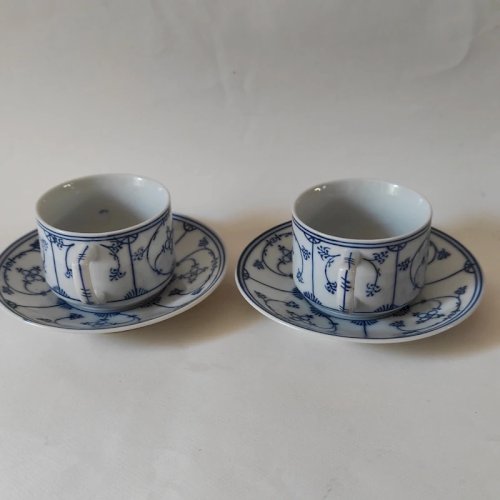 2 tasses à thé en porcelaine Allemande, CT Altwasser Silesia, décor Copenhague