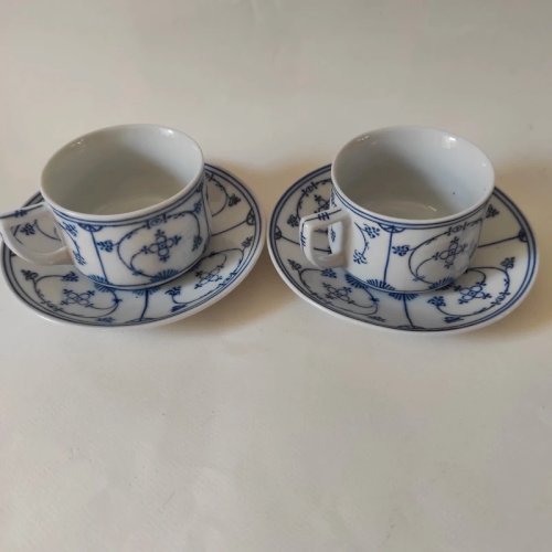 2 tasses à thé en porcelaine Allemande, CT Altwasser Silesia, décor Copenhague