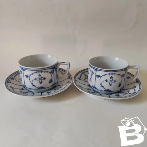 2 tasses à thé en porcelaine Allemande, CT Altwasser Silesia, décor Copenhague