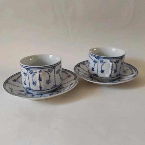 2 tasses à thé en porcelaine Allemande, CT Altwasser Silesia, décor Copenhague