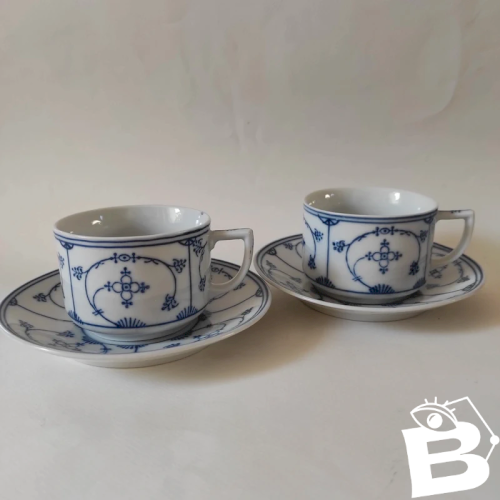 2 tasses à thé en porcelaine Allemande, CT Altwasser Silesia, décor Copenhague