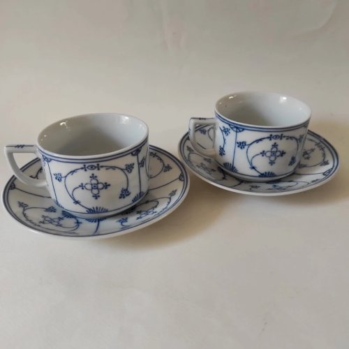 2 tasses à thé en porcelaine Allemande, CT Altwasser Silesia, décor Copenhague