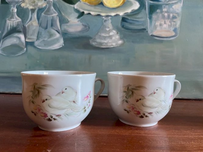 2 tasses vintage Porcelaine de Sologne