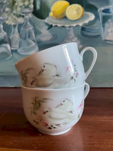 2 tasses vintage Porcelaine de Sologne