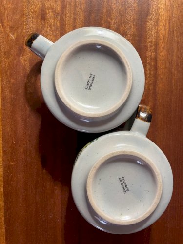 2 tasses XL en grès vintage canards