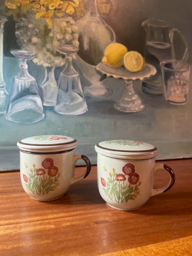 2 tisanières fabriquées en Corée « Coquelicots »