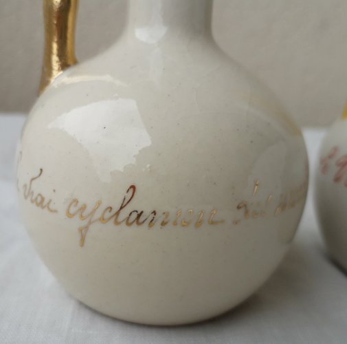 2 vases soliflores cyclamens