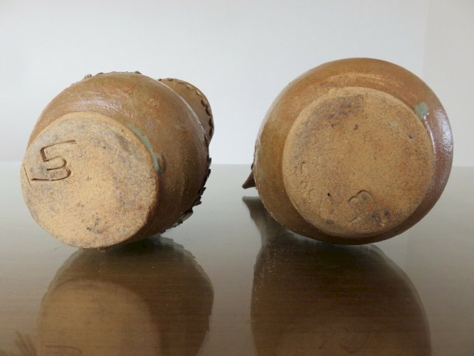 2 VASES ZOOMORPHES EN CERAMIQUE SIGNES ANNEES 50 60 VINTAGE