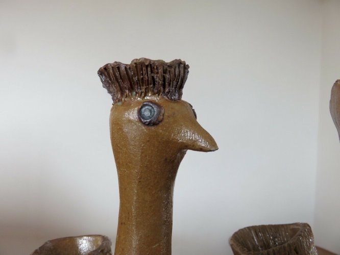 2 VASES ZOOMORPHES EN CERAMIQUE SIGNES ANNEES 50 60 VINTAGE