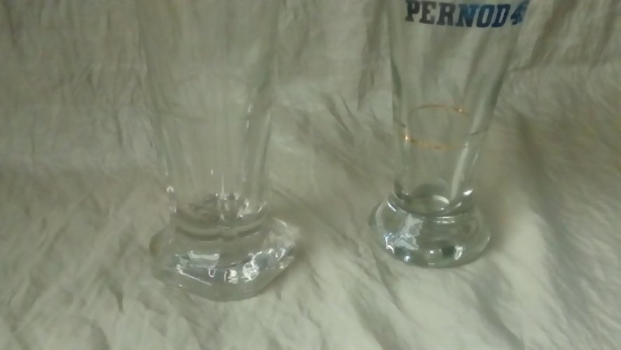 2 VERRES ANCIENS PUBLICITAIRE BERGER ET PERNOD 45 BISTROT *