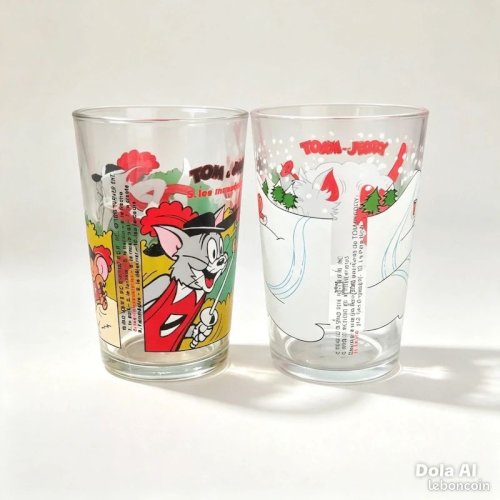 2 Verres Maille Tom and Jerry vintage