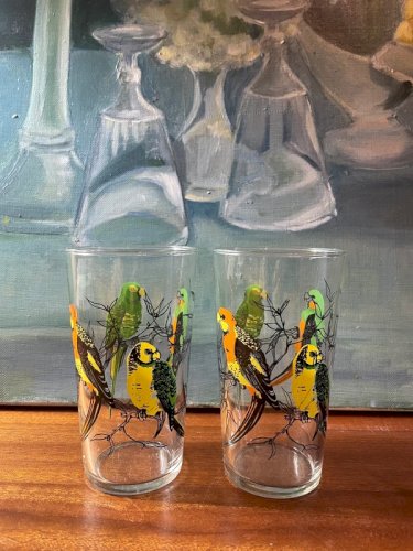 2 verres vintage aux oiseaux ?