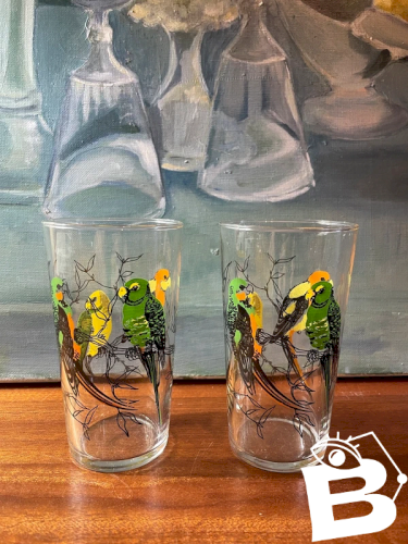 2 verres vintage aux oiseaux ?
