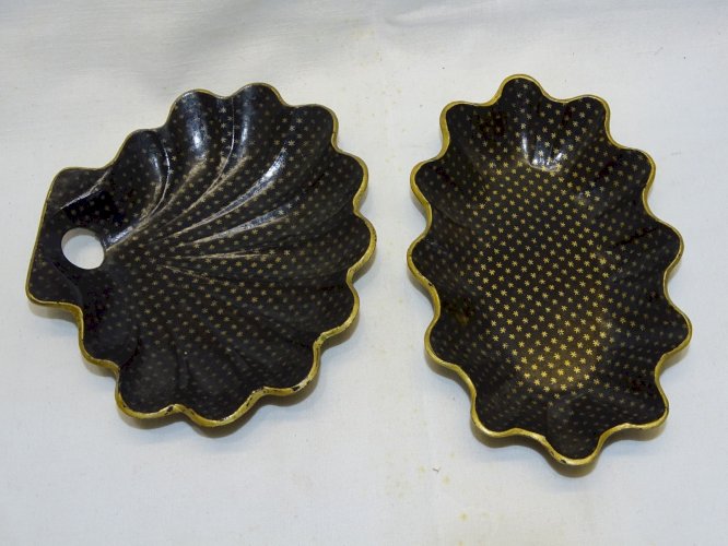 -2 VIDES POCHES EN CARTON BOUILLI NAPOLEON III NOIRS ETOILES DOREES COLLECTION D