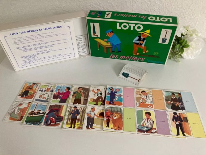 20⚜️ Ancien Jeu de Société Le Loto Les Métiers Éditions Volumétrix Complet