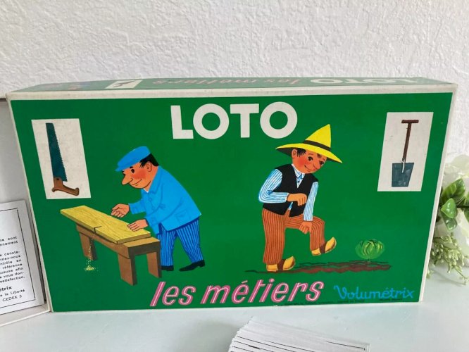20⚜️ Ancien Jeu de Société Le Loto Les Métiers Éditions Volumétrix Complet