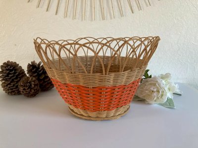 20⚜️ Vintage Rattan Basket or Planter