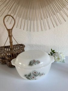 20⚜️ Ancienne Cocotte Plat Four Arcopal France Décor Fleur Marguerites Vintage