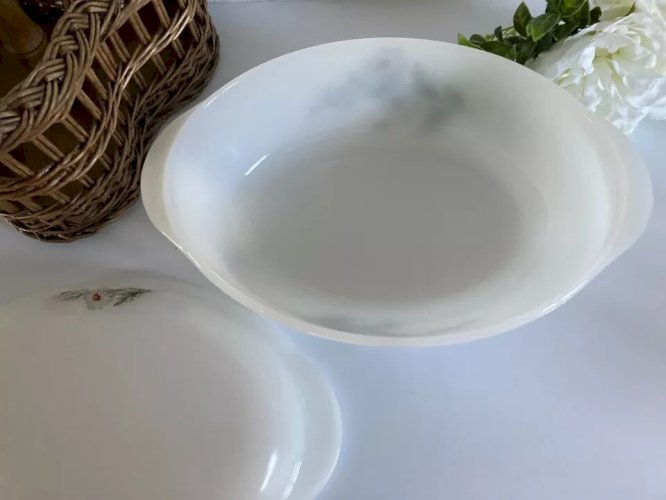 20⚜️ Ancienne Cocotte Plat Four Arcopal France Décor Fleurs Marguerites Vintage