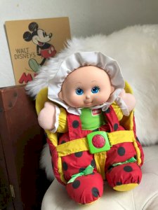 20⚜️ Ancienne Peluche Poupée Doudou Avec Porte Bébé Playskool Coccinelle