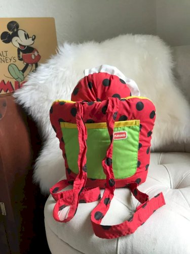 20⚜️ Ancienne Peluche Poupée Doudou Avec Porte Bébé Playskool Coccinelle