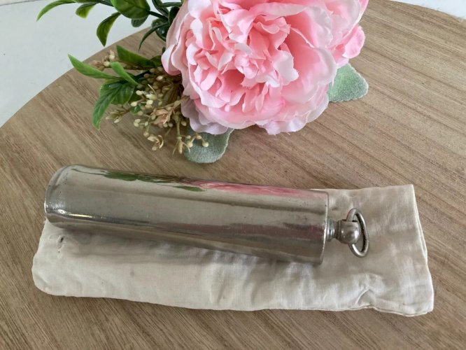 20⚜️ Ancienne Petite Chaufferette Bouillotte Lit Bébé Déposé Vintage H 14 Cm