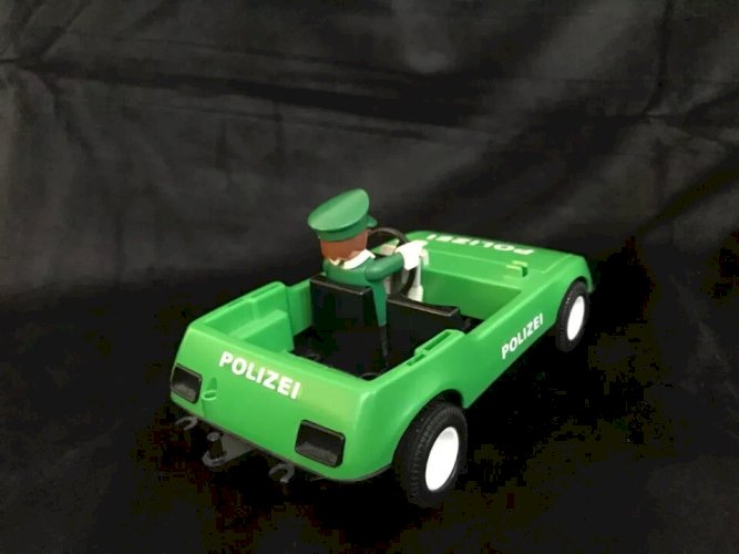 21 ⚜ Ancien Jouet Playmobil Véhicule Voiture Police Verte Polizei 1976 Réf 3215