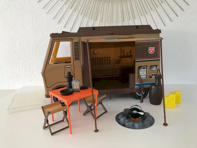 21⚜️ Ancien Véhicule Camping Car Big Jim Sports Camper Mattel 1971 Vintage