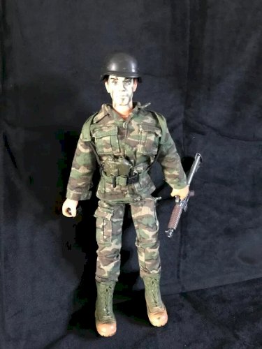 21 ⚜️  Ancienne Figurine Power Team Soldat Militaire Hauteur 30 Cm Vintage