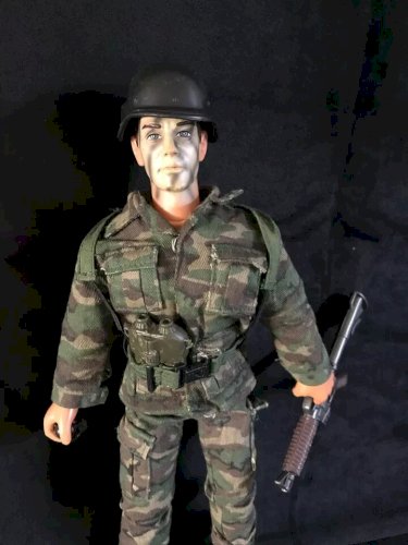 21 ⚜️  Ancienne Figurine Power Team Soldat Militaire Hauteur 30 Cm Vintage