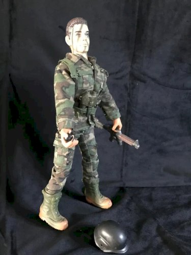 21 ⚜️  Ancienne Figurine Power Team Soldat Militaire Hauteur 30 Cm Vintage