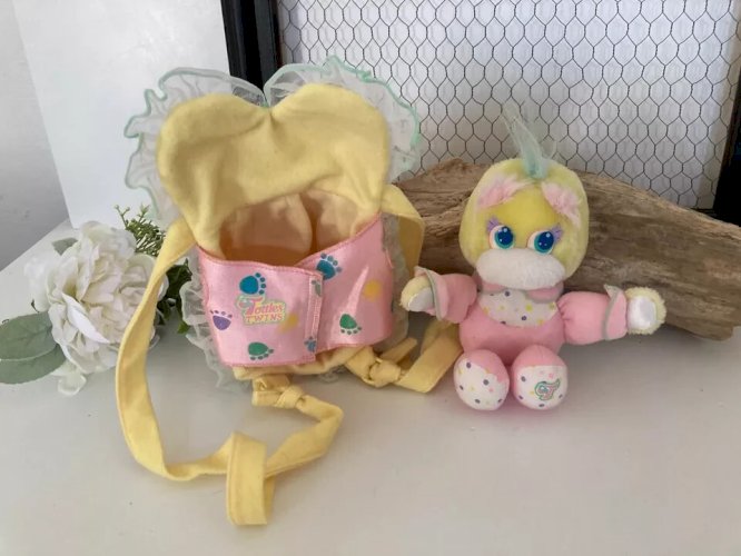 21 ⚜ Ancienne Peluche Doudou Bébé Tortue Tottles Twins Mattel Année 1989 Vintage