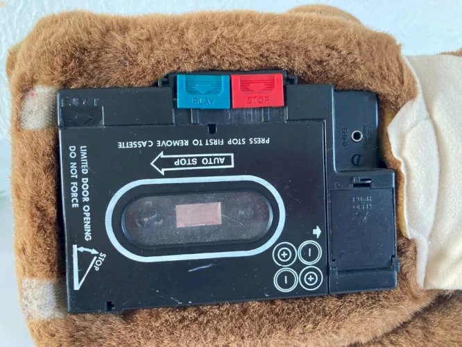 21⚜ Ancienne Peluche L'ours Gabby Cassette Les Petits Malins Bandai 1985 Vintage