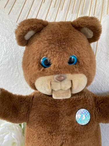 21⚜ Ancienne Peluche L'ours Gabby Cassette Les Petits Malins Bandai 1985 Vintage