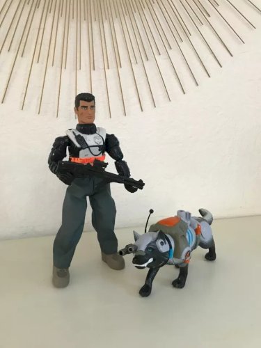 21 ⚜️ Figurine Action Man Avec Le Chien Année 2002 Hasbro Hauteur 30 Cm