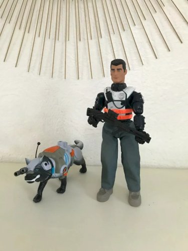 21 ⚜️ Figurine Action Man Avec Le Chien Année 2002 Hasbro Hauteur 30 Cm