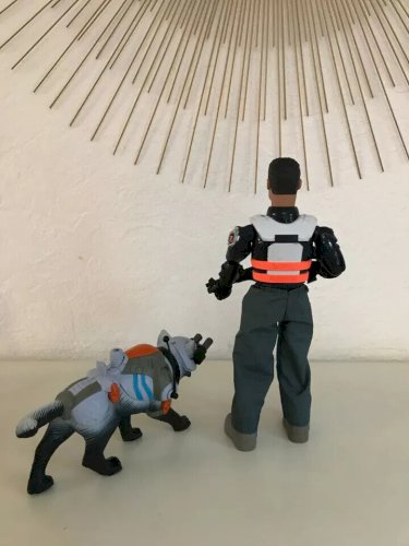 21 ⚜️ Figurine Action Man Avec Le Chien Année 2002 Hasbro Hauteur 30 Cm