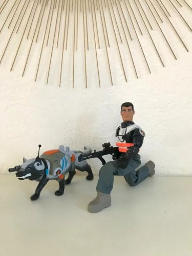 21 ⚜️ Figurine Action Man Avec Le Chien Année 2002 Hasbro Hauteur 30 Cm