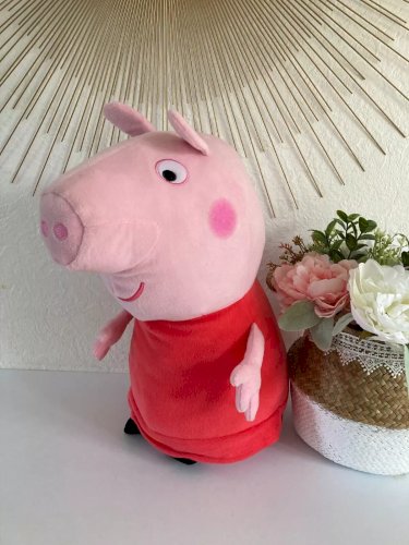 21⚜️ Grande Peluche Doudou Peppa Pig George Pig Année 2021 Hauteur 40 Cm Assis