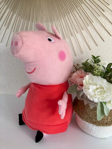 21⚜️ Grande Peluche Doudou Peppa Pig George Pig Année 2021 Hauteur 40 Cm Assis