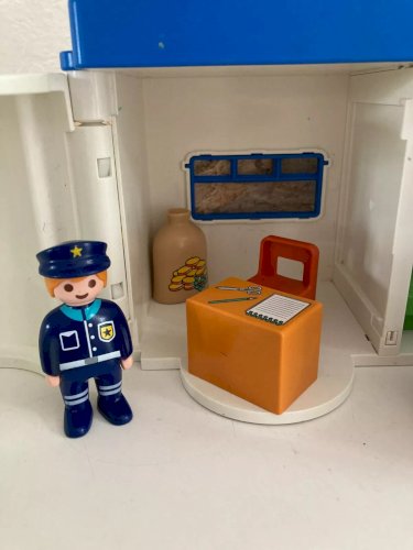 21⚜️ Jouet Playmobil 123 Commissariat de Police Transportable Réf 9382 Complet