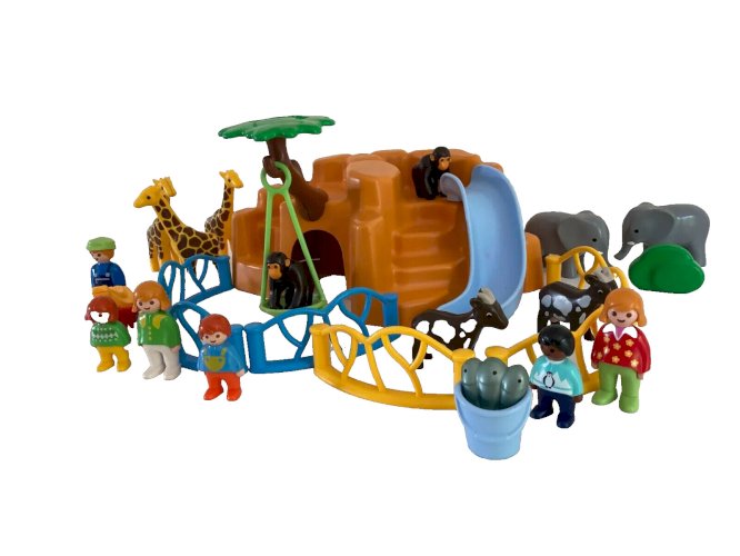 21⚜️ Jouet Playmobil 123 Parc Animalier Animaux Singe, Girafe, Éléphant Réf 9377
