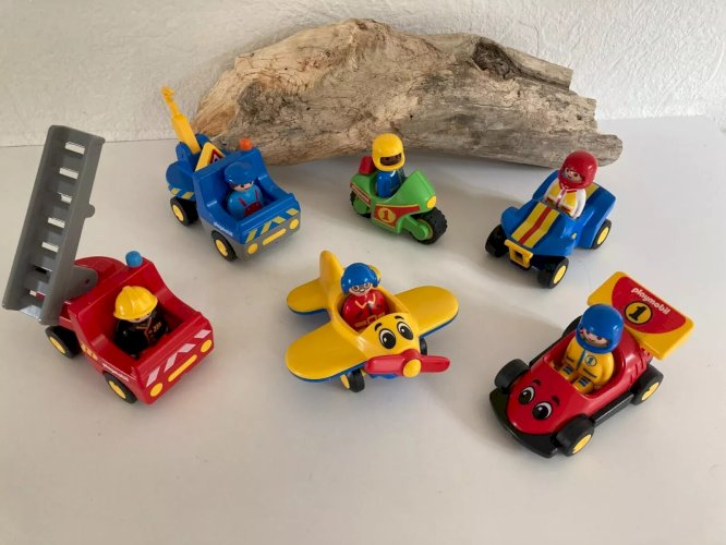 21⚜️ Lots de Playmobil 123 Véhicule Voiture, Avion, Moto, Quad, Camion Pompier