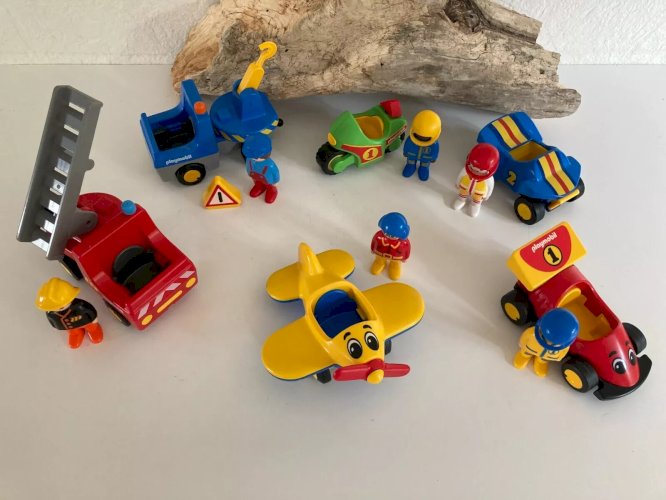 21⚜️ Lots de Playmobil 123 Véhicule Voiture, Avion, Moto, Quad, Camion Pompier