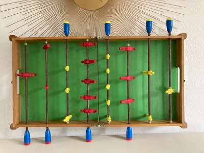 22⚜️ Ancien Jeu Baby Foot de Table Pliable en Bois Vintage