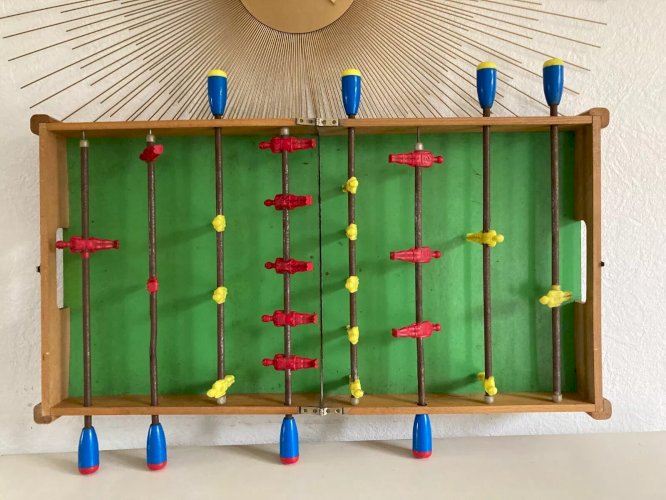 22⚜️ Ancien Jeu Baby Foot de Table Pliable en Bois Vintage