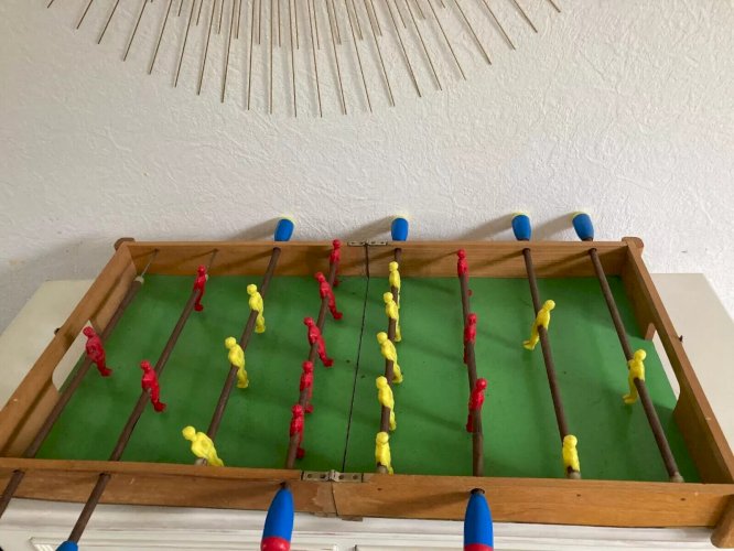 22⚜️ Ancien Jeu Baby Foot de Table Pliable en Bois Vintage