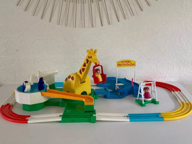 22 ⚜️ Ancien Jouet Ensemble Train Merry-Go-Zoo Par Tomy Année 1979 Vintage